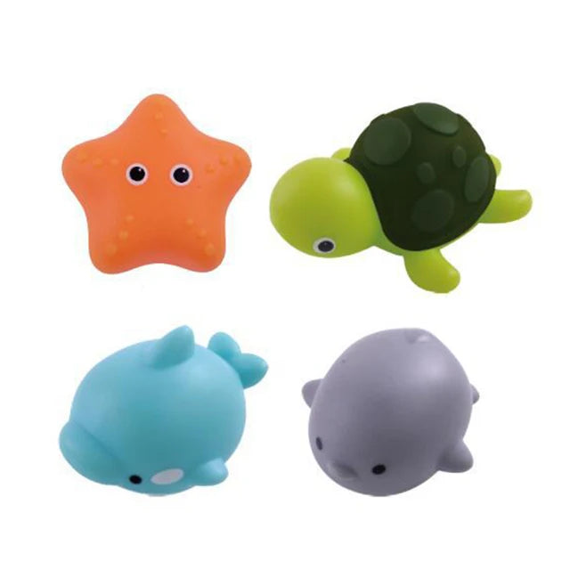 4 pieces -  bath toys shop - star - the turtle - the penguin - the whale -  Little Squirters Fun Bath Time - Childrens play Toys | GadWitch Toys
