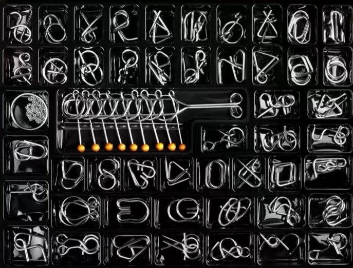 50 pieces set Metal Challenge Puzzle - Brain Teasers & Hard Riddles Metal Puzzle - GadWitch Toys