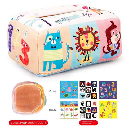 Animals - first toys - Sensory Montessori Magic Tissue Box | infants learning | GadWitch Toys