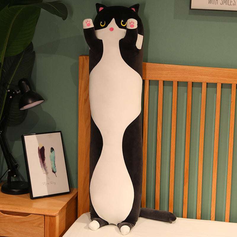 Black Cat Plush  - Biggest Cat and Meow | Long Cat Sleeping Pillow | GadWitch Toy store