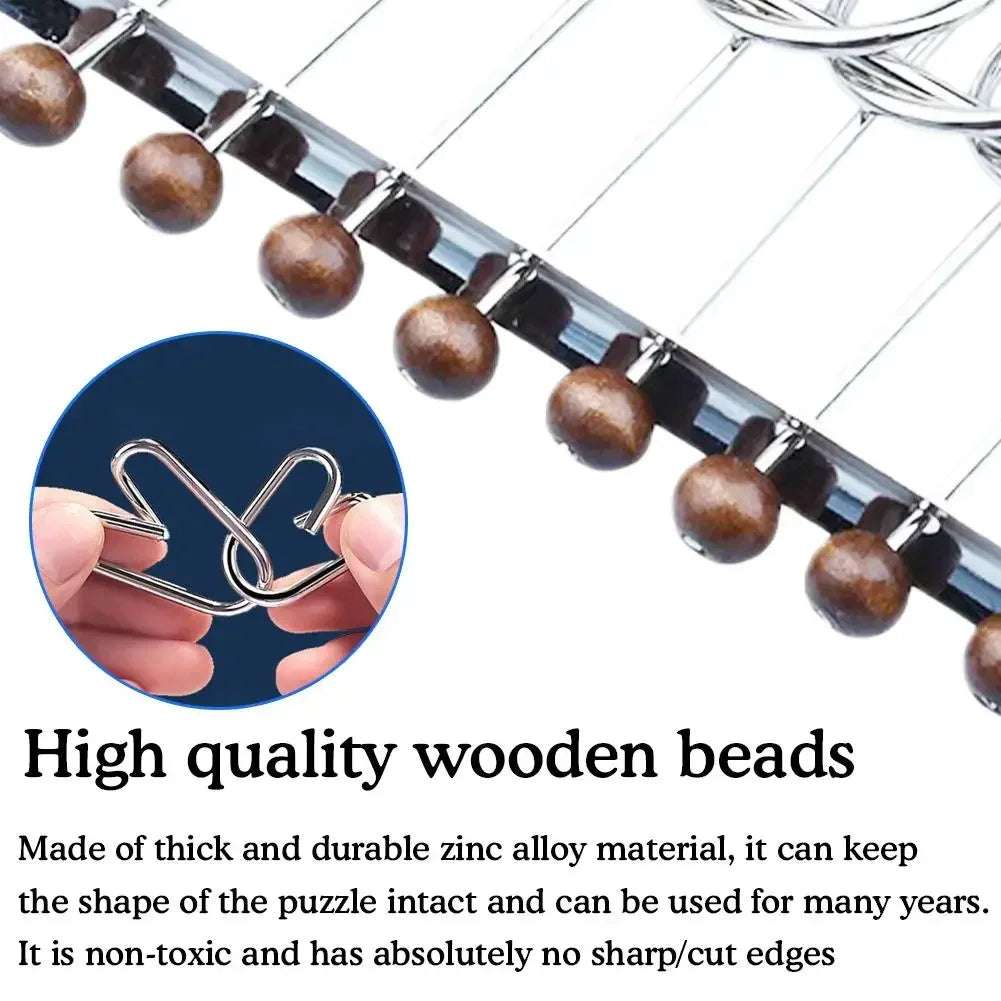 Brain Puzzle High quality wooden beads - Metal Challenge Puzzle - Brain Teasers & Hard Riddles - GadWitch Toys