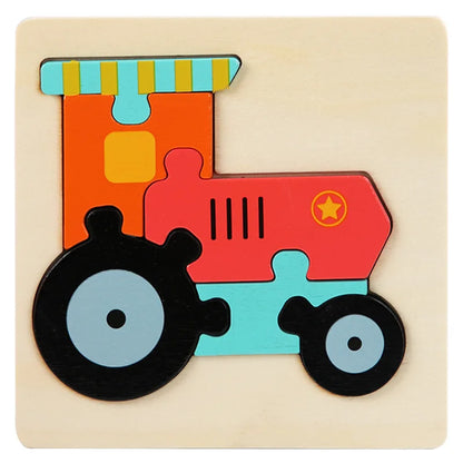 Bright Color Puzzle for Toddlers -  Montessori Learning - Train wooden jigsaw puzzle - GadWitch Toys