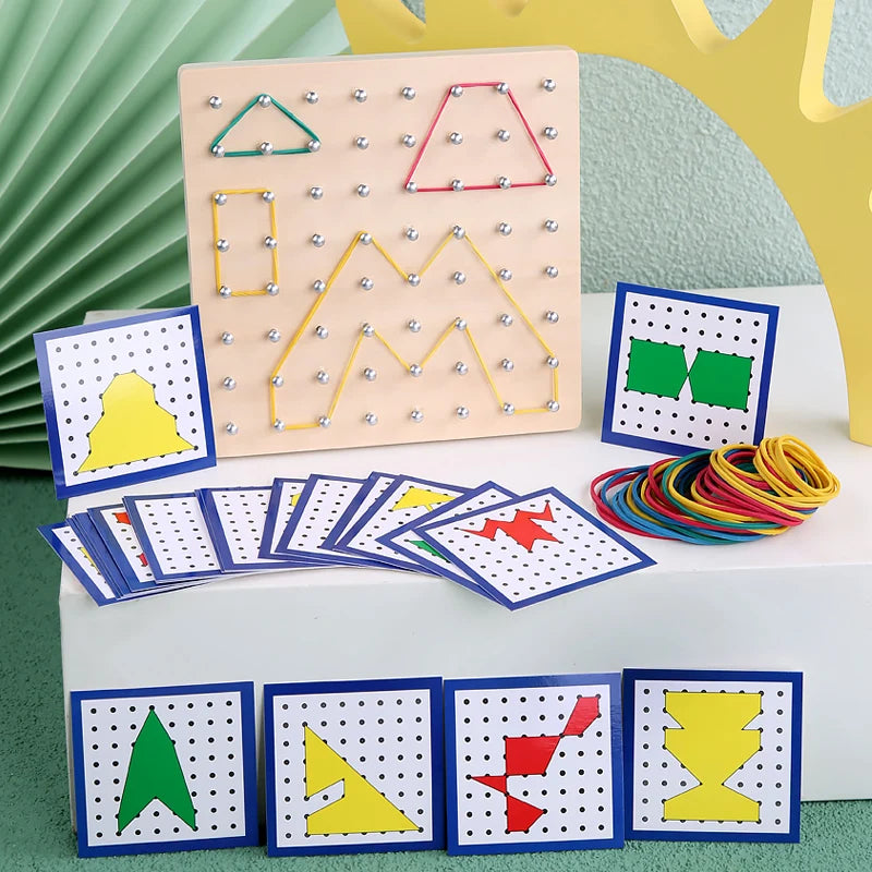 Load video: PatternLoops: Montessori Geo Pattern Shape Band Toys - GadWitch Toys