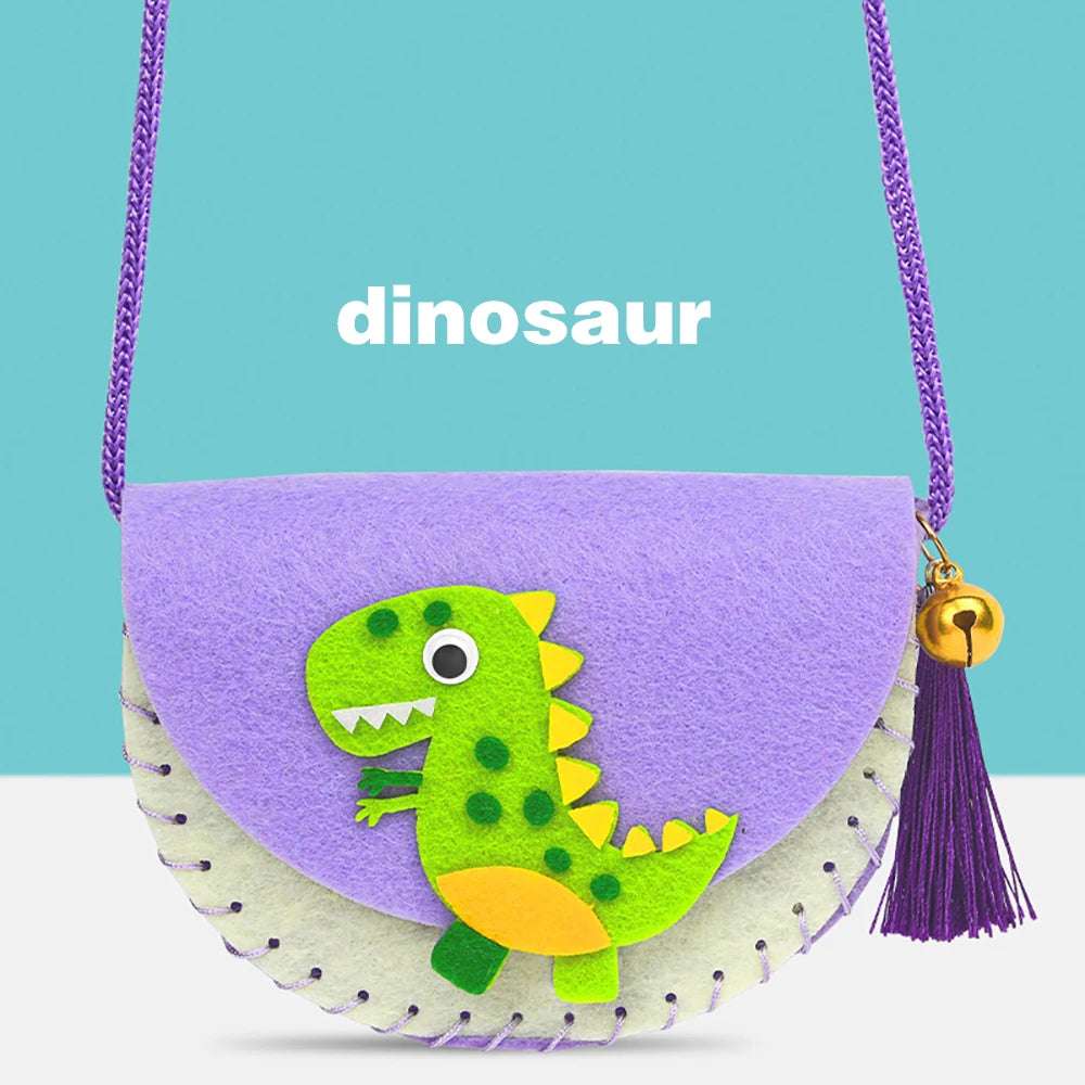 Dinosaur Felt Handbag - Kids Felt Tote Bag | Arts & Craft Fun Kits for Toddlers | GadWitch Toys