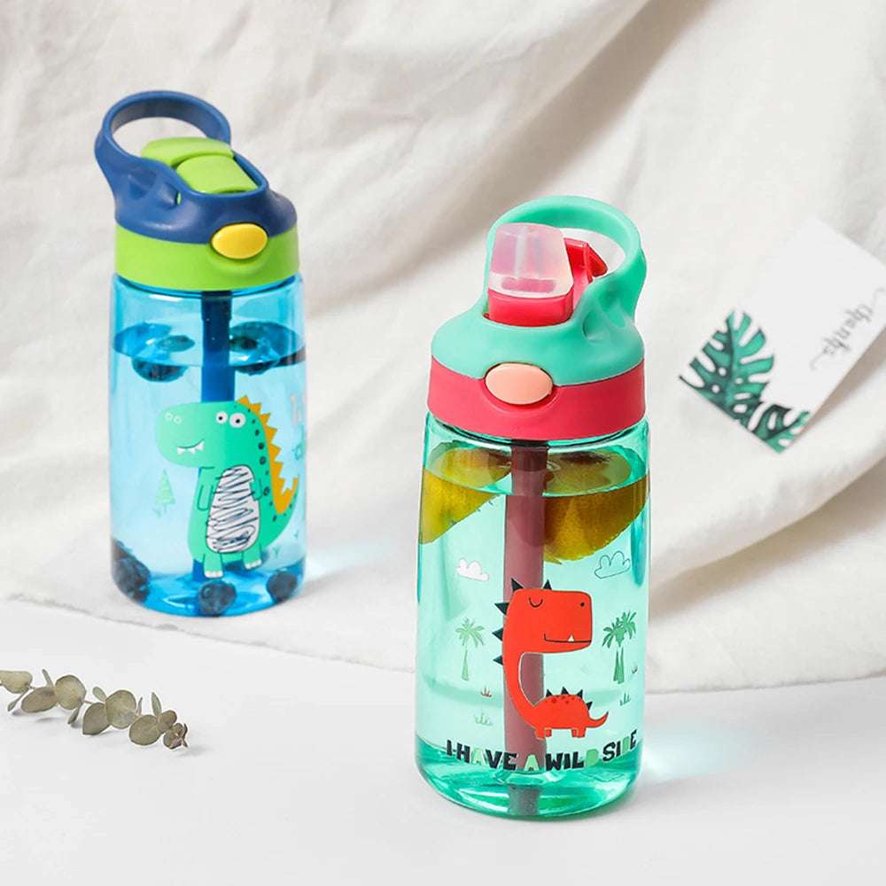 Green Dinosaur and Blue Dinosaur -  Dino Canteen: 480ml-16oz Cup with Lid and Straw - GadWitch Toys