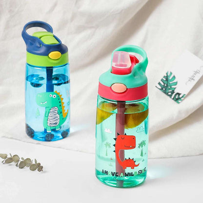 Green Dinosaur and Blue Dinosaur -  Dino Canteen: 480ml-16oz Cup with Lid and Straw - GadWitch Toys