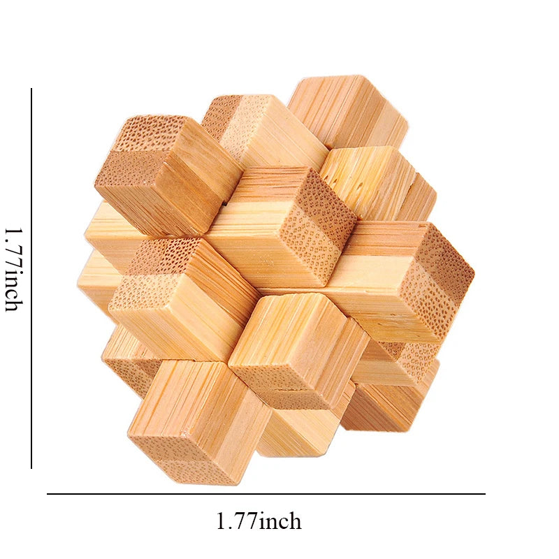 3D Wooden Burr Puzzle – Interlocking Brain Teaser