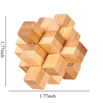 3D Wooden Burr Puzzle – Interlocking Brain Teaser