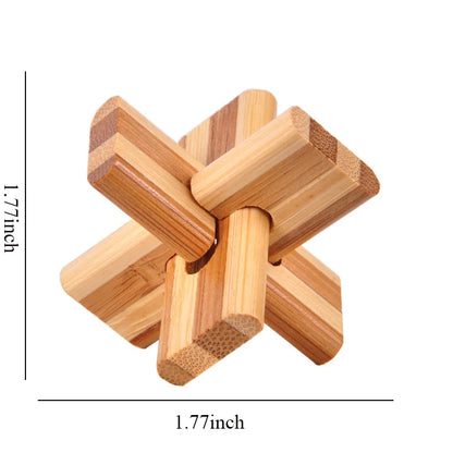 3D Wooden Burr Puzzle – Interlocking Brain Teaser