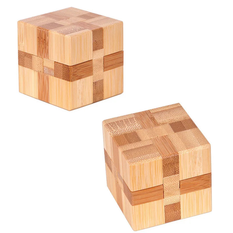 3D Wooden Burr Puzzle – Interlocking Brain Teaser