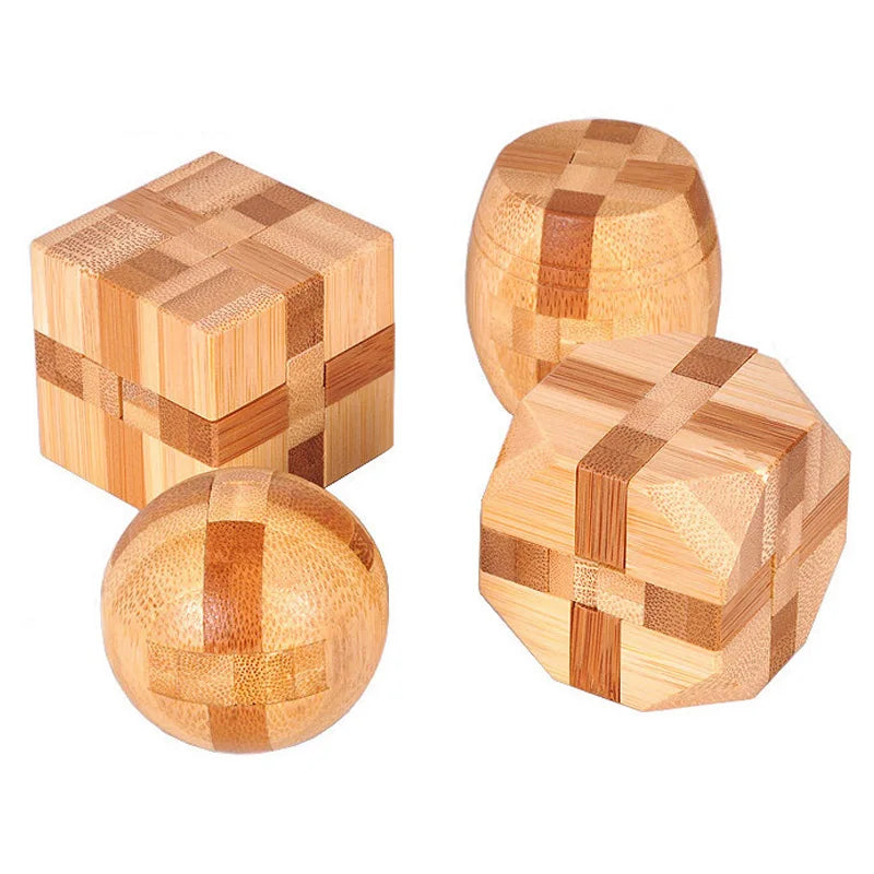3D Wooden Burr Puzzle – Interlocking Brain Teaser