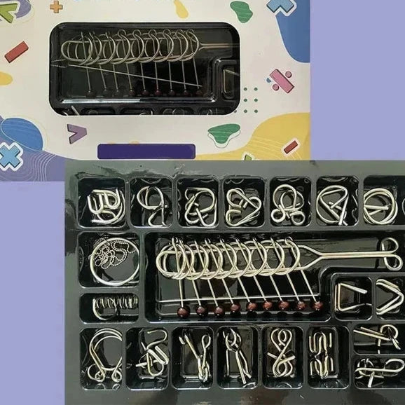 Nine Links 20 pieces Metal Challenge Puzzle - Brain Teasers & Hard Riddles - GadWitch Toys