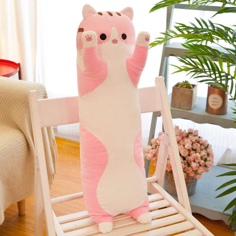 Pink cat Plush  - Biggest Cat and Meow | Long Cat Sleeping Pillow | GadWitch Toy store