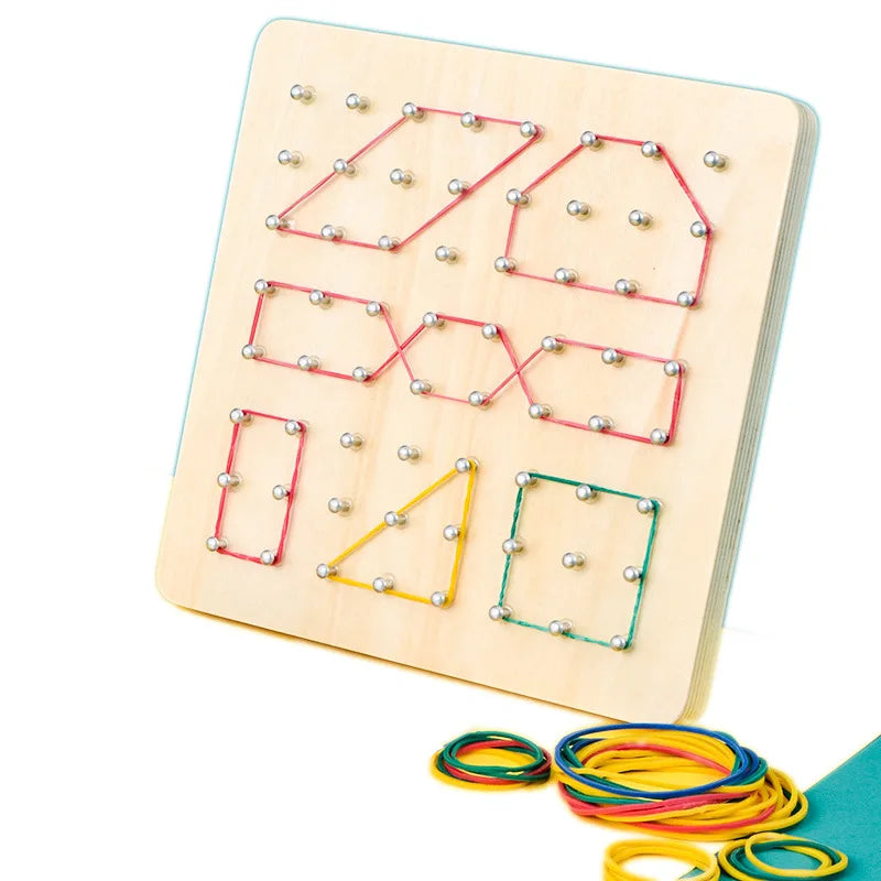 Rubber Bands and board Montessori Geo Pattern Shape Band Toys - GadWitch Toys