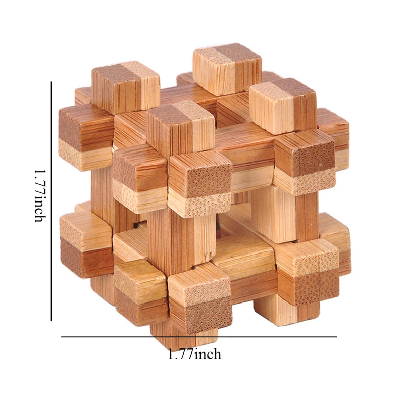 3D Wooden Burr Puzzle – Interlocking Brain Teaser