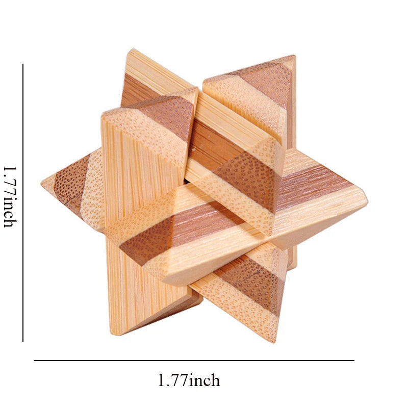 3D Wooden Burr Puzzle – Interlocking Brain Teaser