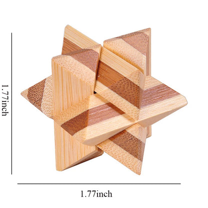 3D Wooden Burr Puzzle – Interlocking Brain Teaser