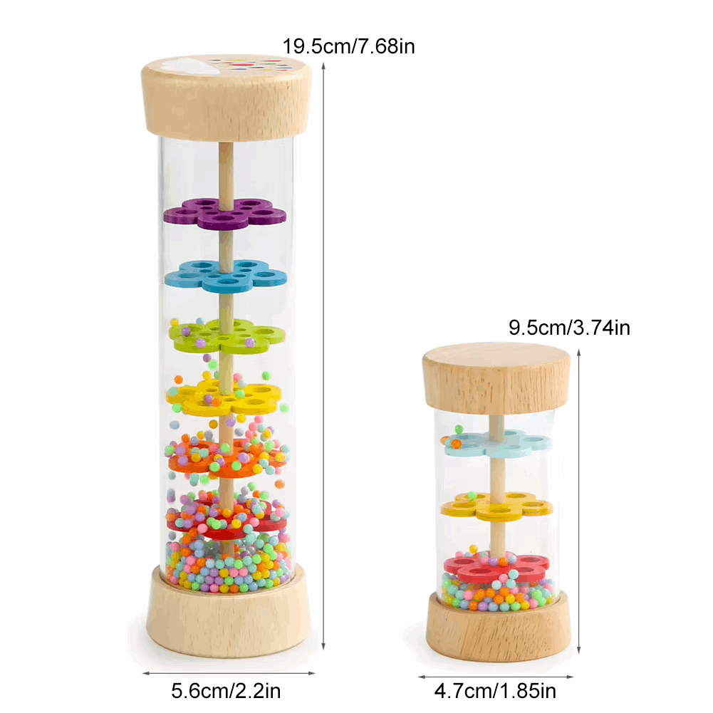 Size of Large and Small Rain Maker Wood Sensory Toy for Babies | Sounding Toy - GadWitch Toys