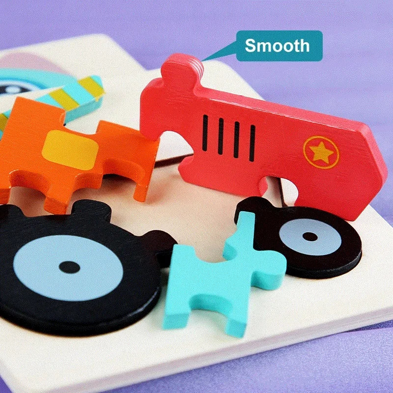 SMOOTH Bright Color Puzzle for Toddlers  Montessori Learning - GadWitch Toys