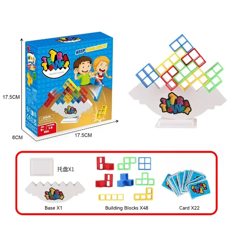 Tiny Tunes building block set with packaging and components on a white background