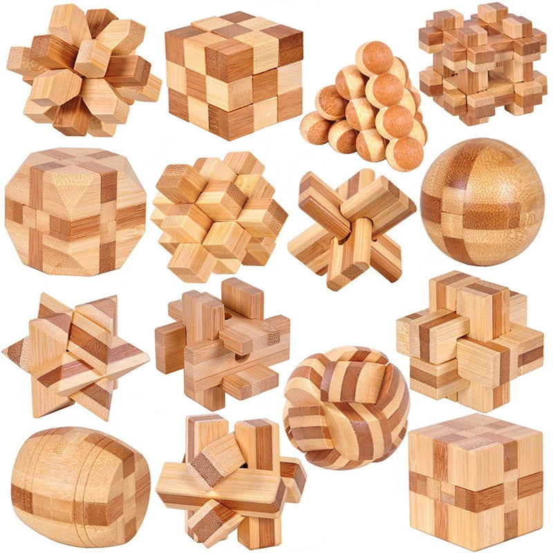 3D Wooden Burr Puzzle – Interlocking Brain Teaser
