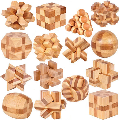 3D Wooden Burr Puzzle – Interlocking Brain Teaser