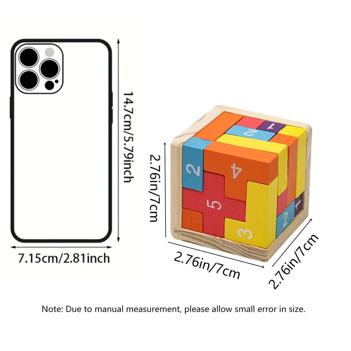 Size of Puzzle - 3D Wooden Puzzle Cube - Fun Brain Game & Perfect Gift | GadWitch Toys