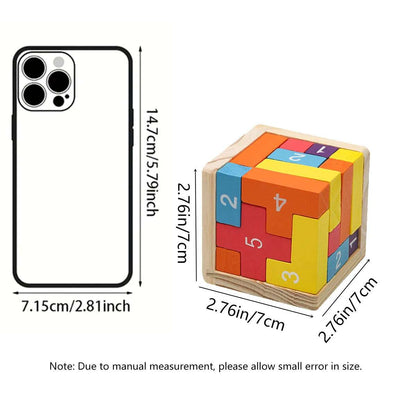 Size of Puzzle - 3D Wooden Puzzle Cube - Fun Brain Game & Perfect Gift | GadWitch Toys