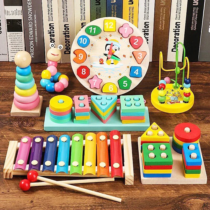 WonderWood: Montessori inspired colorful block Playset