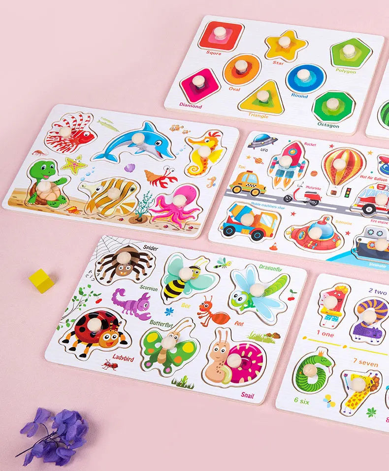 Wood Block Puzzle Sets – Jungle, Dinosaurs & More Themes | GadWitch Toys