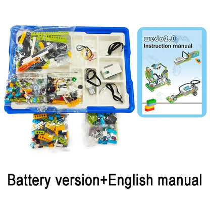 Baterry Version STEM First Robots | 280-Piece DIY WeDo 2.0 for Students (Compatible 45300 Core Set Building)