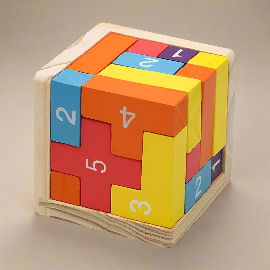 block puzzle - 3D Wooden Puzzle Cube - Fun Brain Game & Perfect Gift | GadWitch Toys