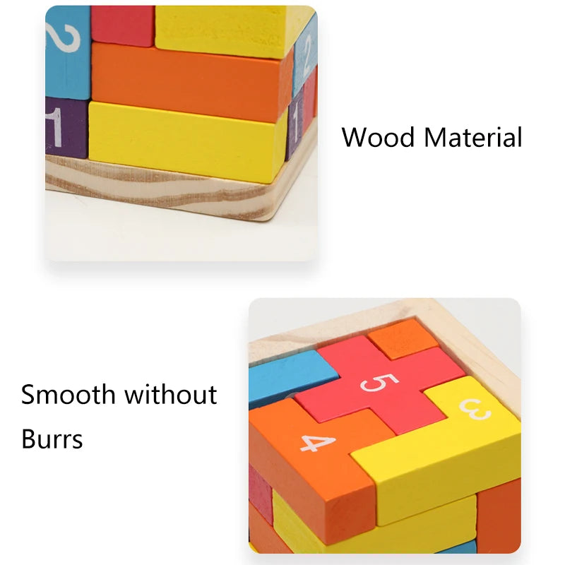 Brain Teasers - 3D Wooden Puzzle Cube - Fun Brain Game & Perfect Gift | GadWitch Toys