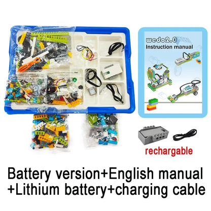 charge version of STEM First Robots | 280-Piece DIY WeDo 2.0 for Students (Compatible 45300 Core Set Building)