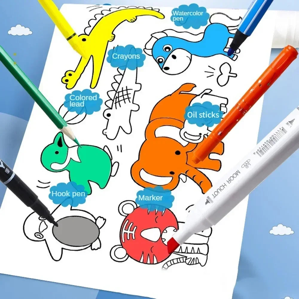 Mess free childrens coloring rolls colouring themes gadwitch toys