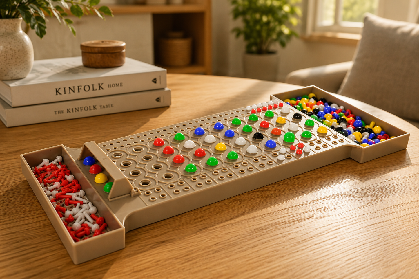 Premium CodeBreaker™ educational strategy board game displayed on a wooden table.
