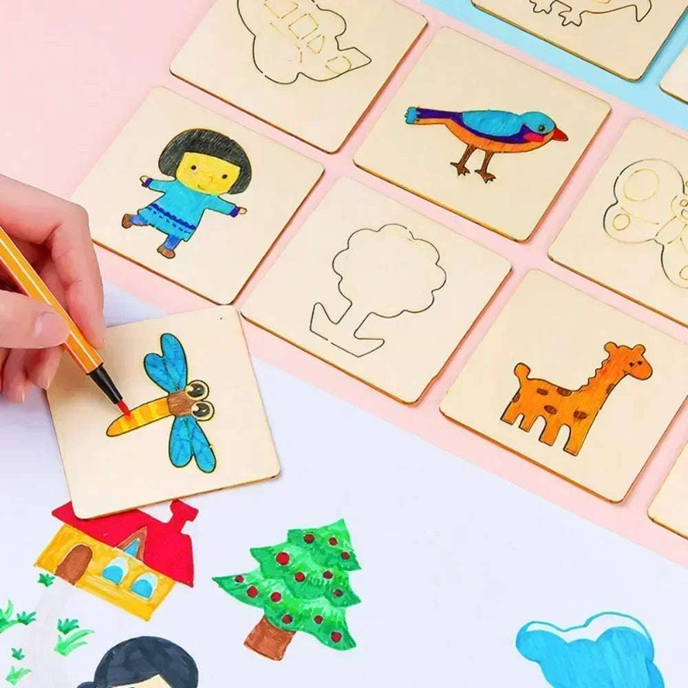draw art - 20-Pieces Drawing Wooden Kit: Creative and Fun | GadWitch Toys