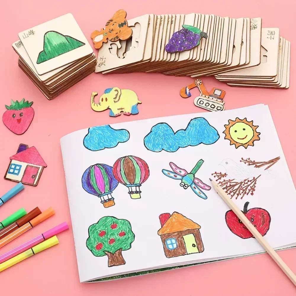 Drawing from Pencil - 20-Pieces Drawing Wooden Kit: Creative and Fun | GadWitch Toys