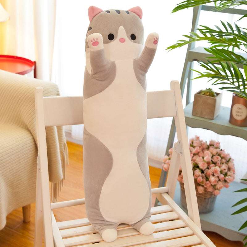Gray Cat Plush  - Biggest Cat and Meow | Long Cat Sleeping Pillow | GadWitch Toy store