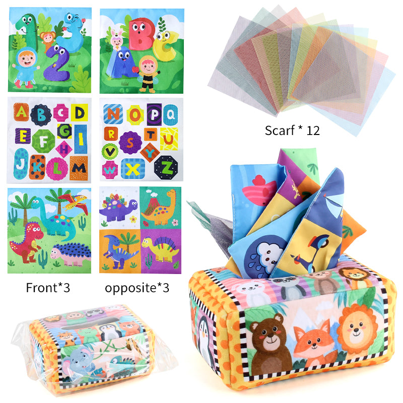 jungle animals Sensory Montessori Magic Tissue Box | infants learning | GadWitch Toys