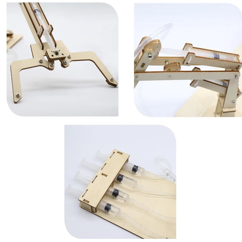 kit of robot design 3 view of hydraulic powered robotic arm for teacher an students - Hydraulic Robotic Arm Kit - GadWitch Toys