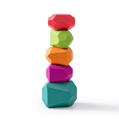 Red - Wooden Stacking - Wooden Montessori Stacking Rocks | GadWitch Toys