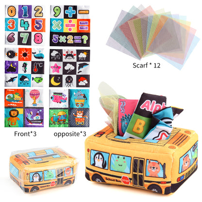 school bus Sensory Montessori Magic Tissue Box | infants learning | GadWitch Toys