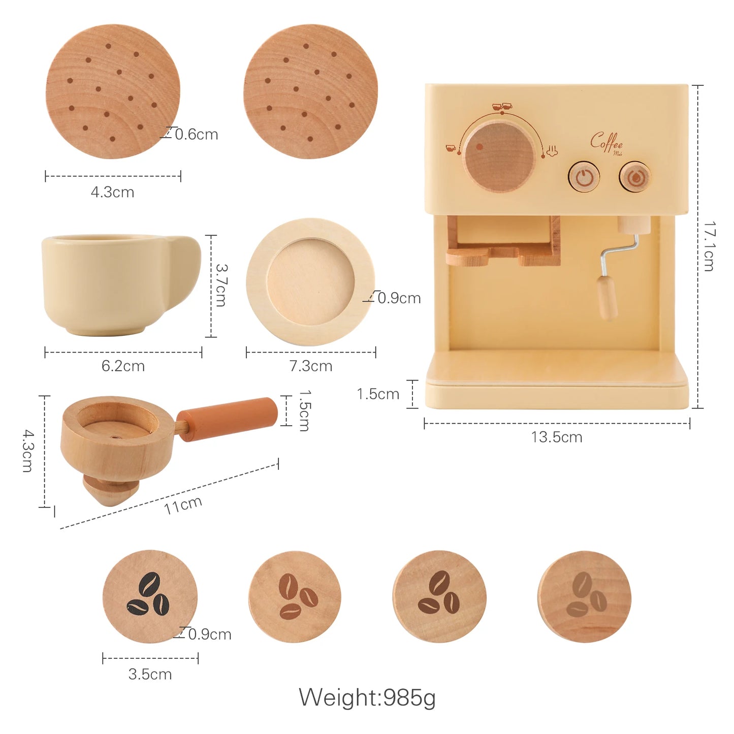 Size of Toy Coffee Machine Set – Fun & Learning in One! | GadWitch Toys