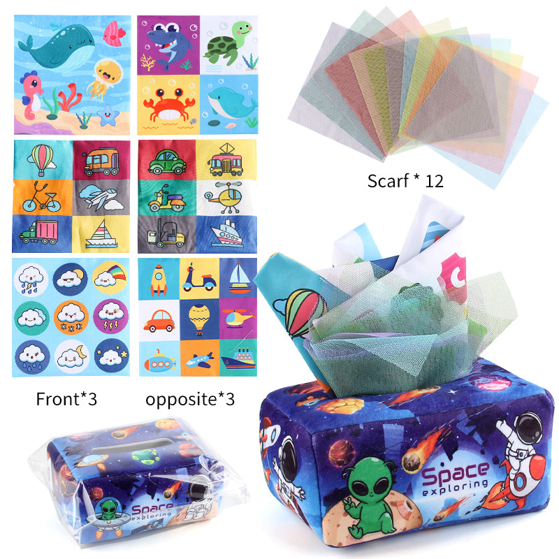space exploring Sensory Montessori Magic Tissue Box | infants learning | GadWitch Toys