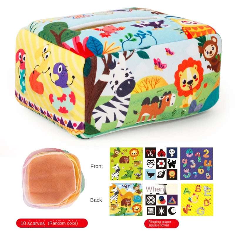 Wild Animals - Sensorial Education - Sensory Montessori Magic Tissue Box | infants learning | GadWitch Toys