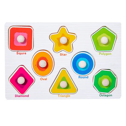 Forms blocks themed wood block puzzle featuring wooden alphabet and number puzzle