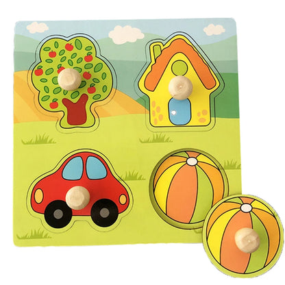 House themed wood block puzzle featuring numbers puzzle