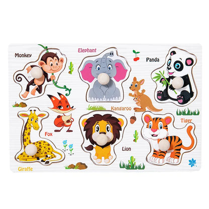 Jungle themed wood block puzzle featuring activity puzzle