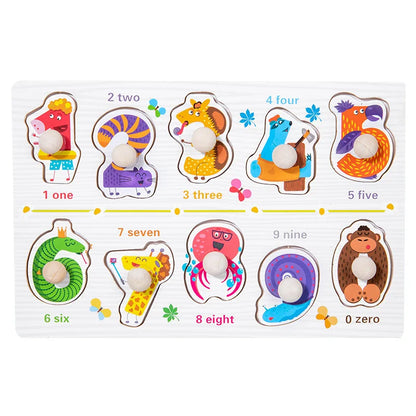 Numbers themed wood block puzzle featuring animals puzzle game